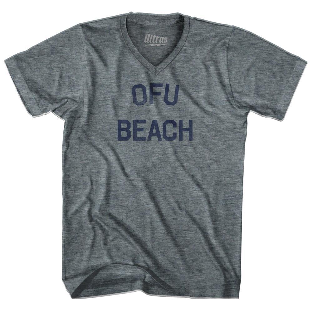 American Samoa Ofu Beach Adult Tri-Blend V-neck Vintage T-shirt