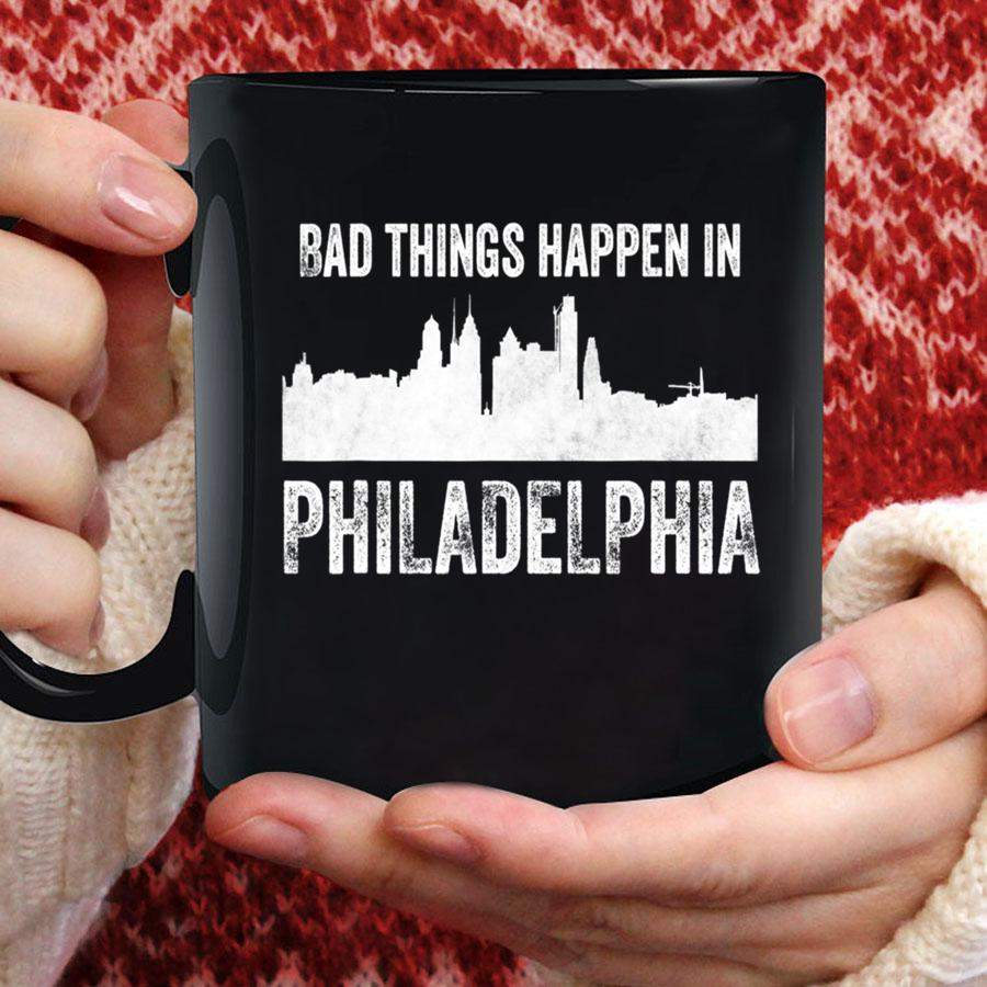 Retro Vintage Bad Things Happen in Philadelphia Mug