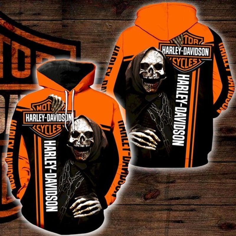 Harley Davidson Motorcycles Skull 3D Hoodie N98 – Zeleton Store