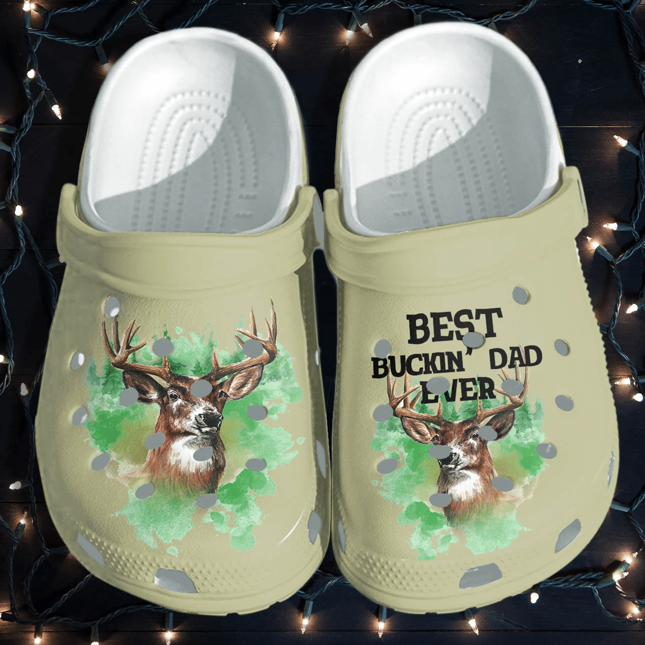 Best Buckin Dad Ever Deer Hunting Shoes Crocs Camping Deer Hunter Shoes Gifts For Grandpa