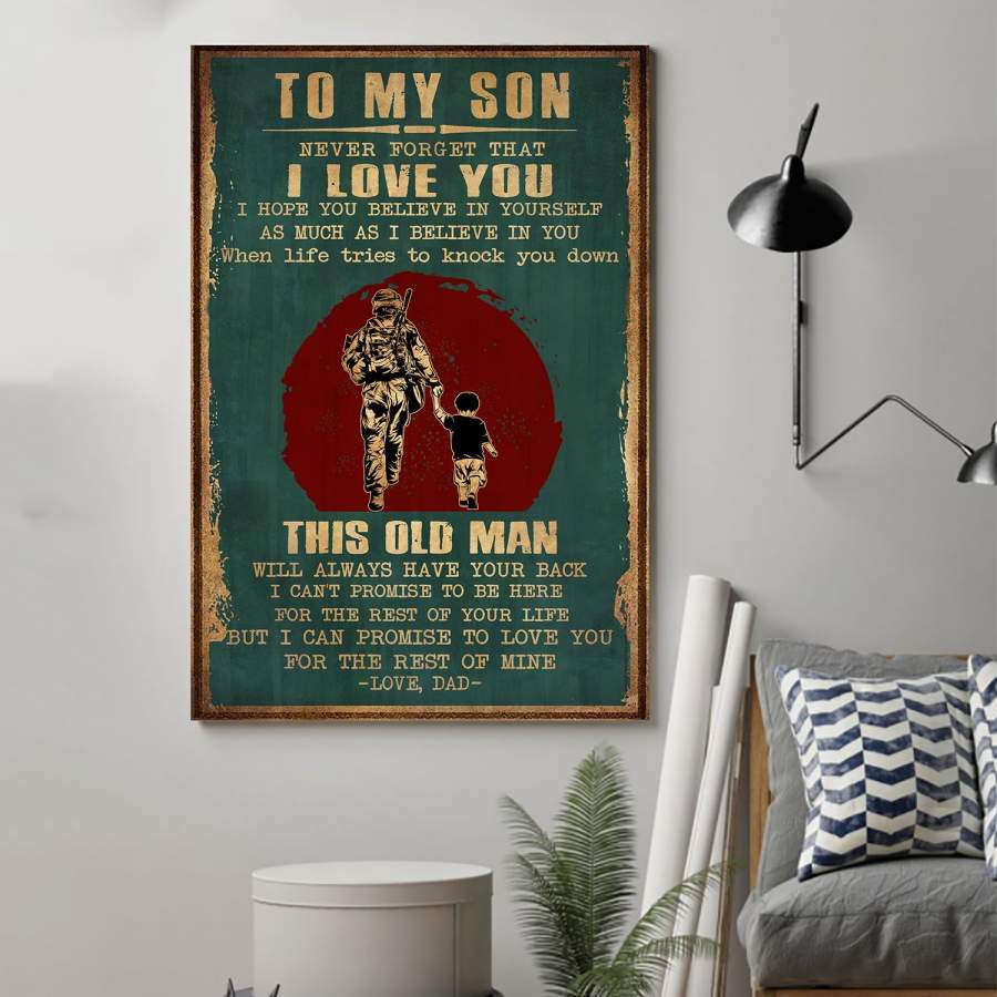 SOLDIER POSTER – TO MY SON- OLD MAN