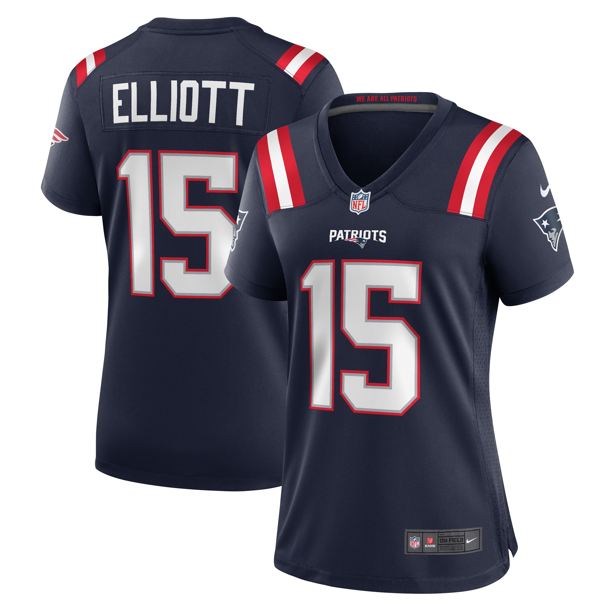 Women’s New England Patriots Ezekiel Elliott Navy Game Player Jersey