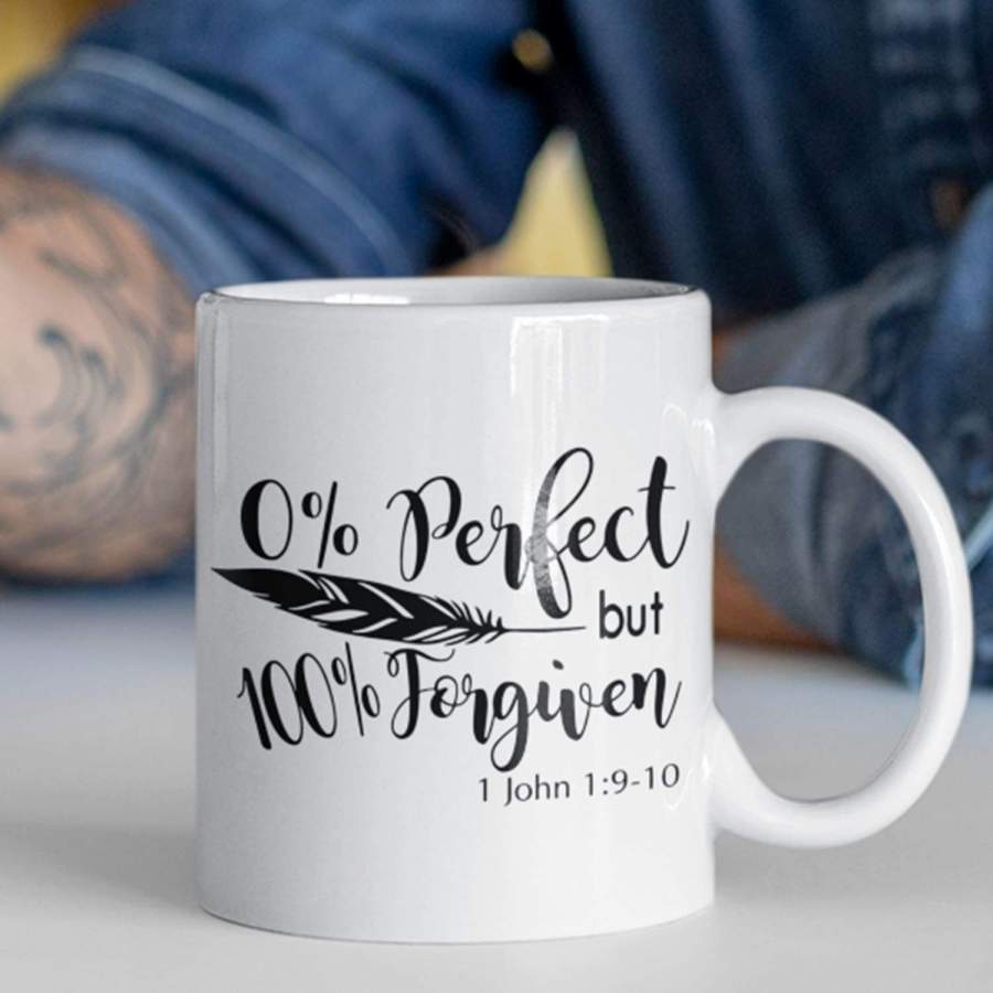 0% Perfect but 100% forgiven coffee mug