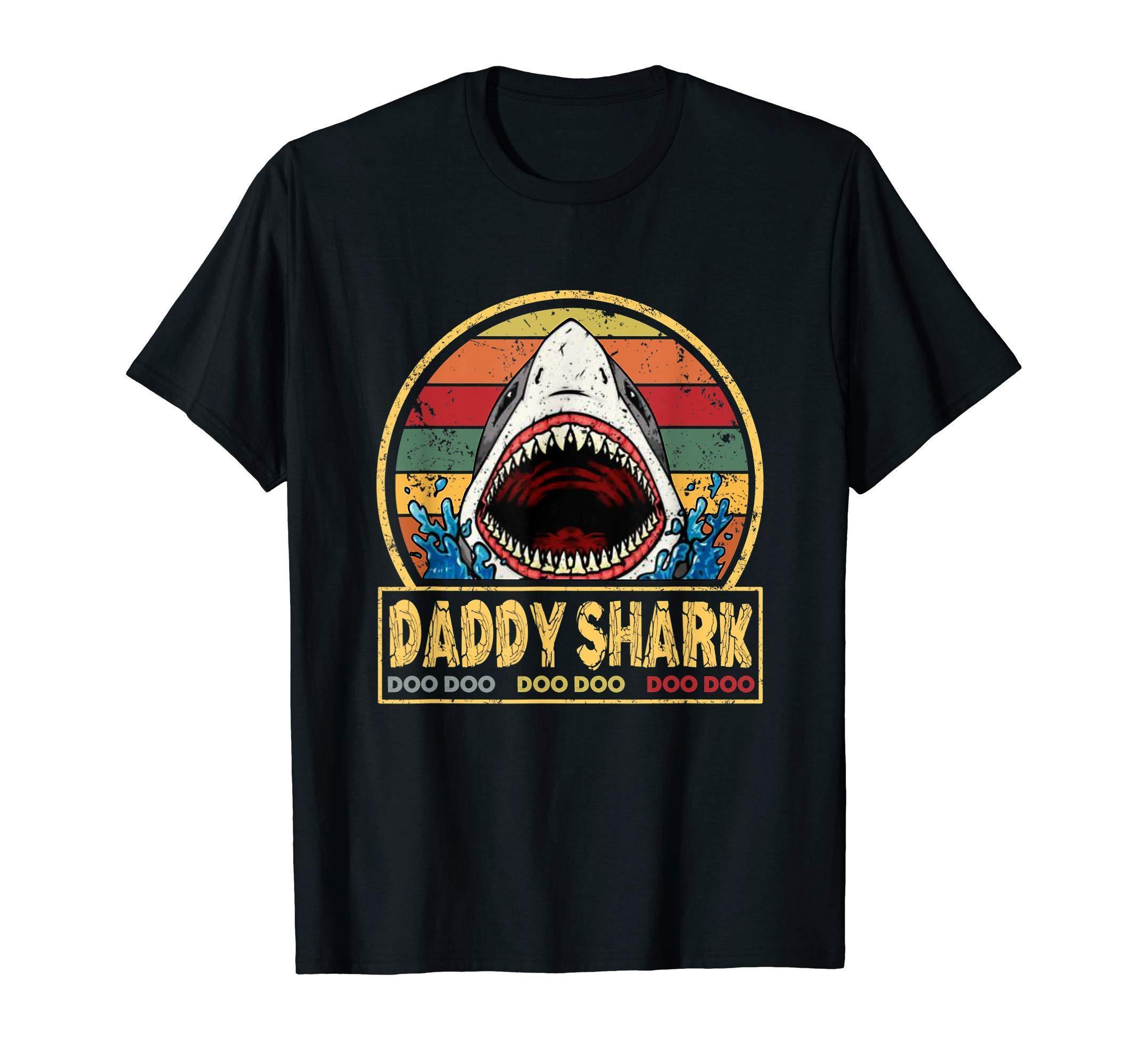 Daddy Shark Doo Doo Doo Shark Lover Vintage T-Shirt