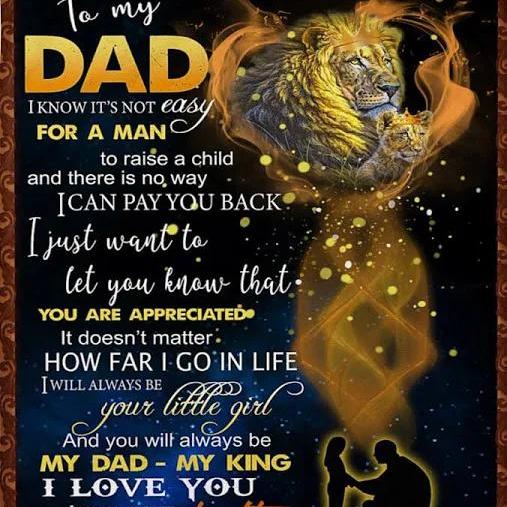 To My Dad How Far I Go In Life Dad Lions Galaxy Fleece Blanket Gift Fo Fleece Blanket, Blanket Sofa Bed, 3D Blanket