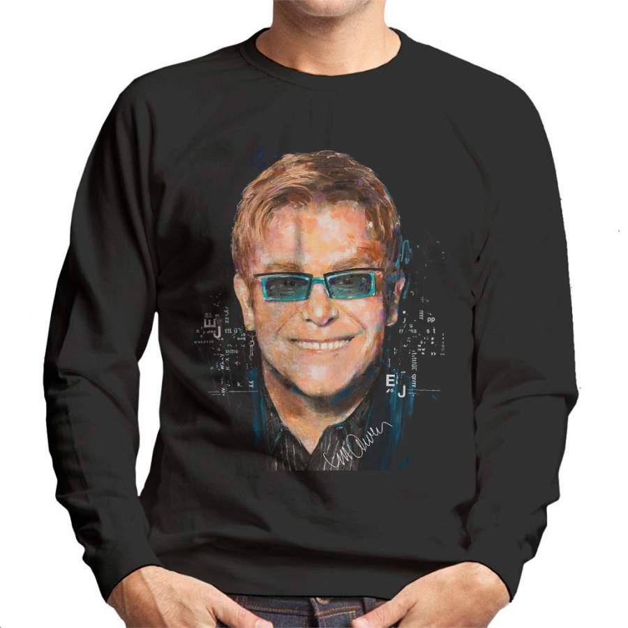 Sidney Maurer Original Portrait Of Elton John Men’s Sweatshirt