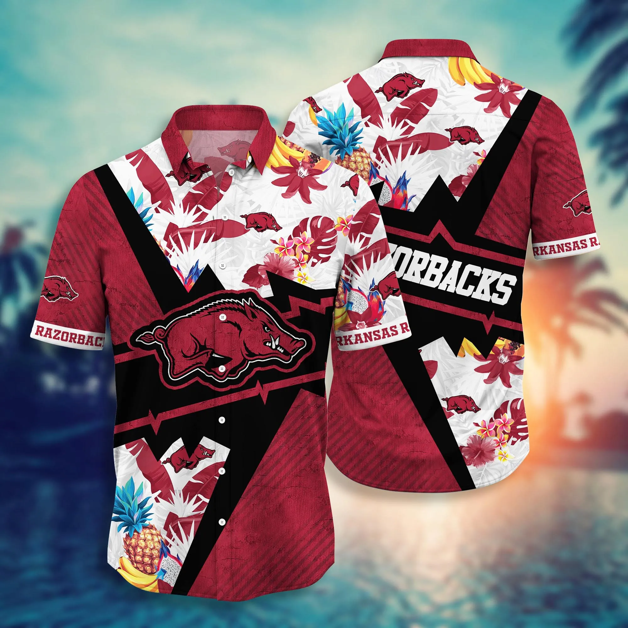 Arkansas Razorbacks NCCA Hawaiian Shirt Vacation Time Aloha Shirt