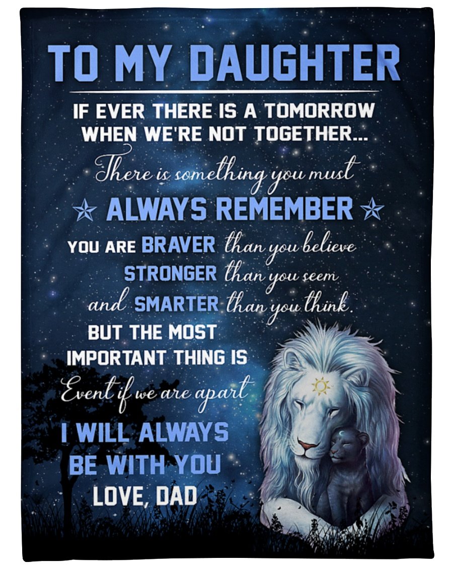 To My Daughter Braver Stronger Smarter Blanket Gift For Daughter Birthday Gift Family Gift Gift From Dad To Daughter Home Decor Bedding Couch Sofa Soft and Comfy Cozy