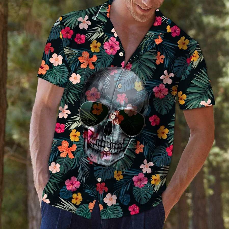 Skull Floral Tropical Full Printing Hawaii Shirts Ha64390