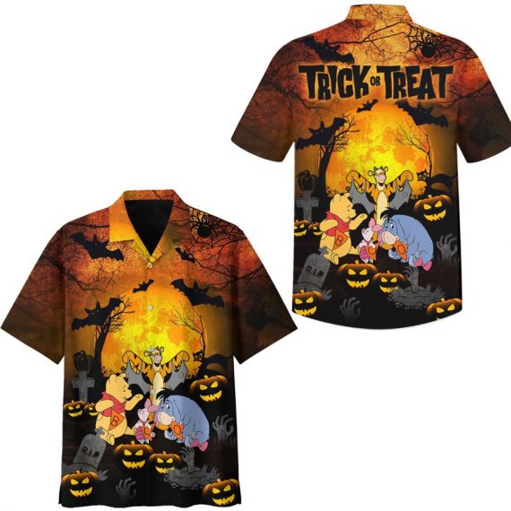 Winnie The Pooh Halloween Trick Or Treat Hawaiian Shirt Chm