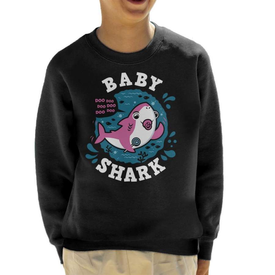 Baby Shark Family Girl Pacifier Kid’s Sweatshirt