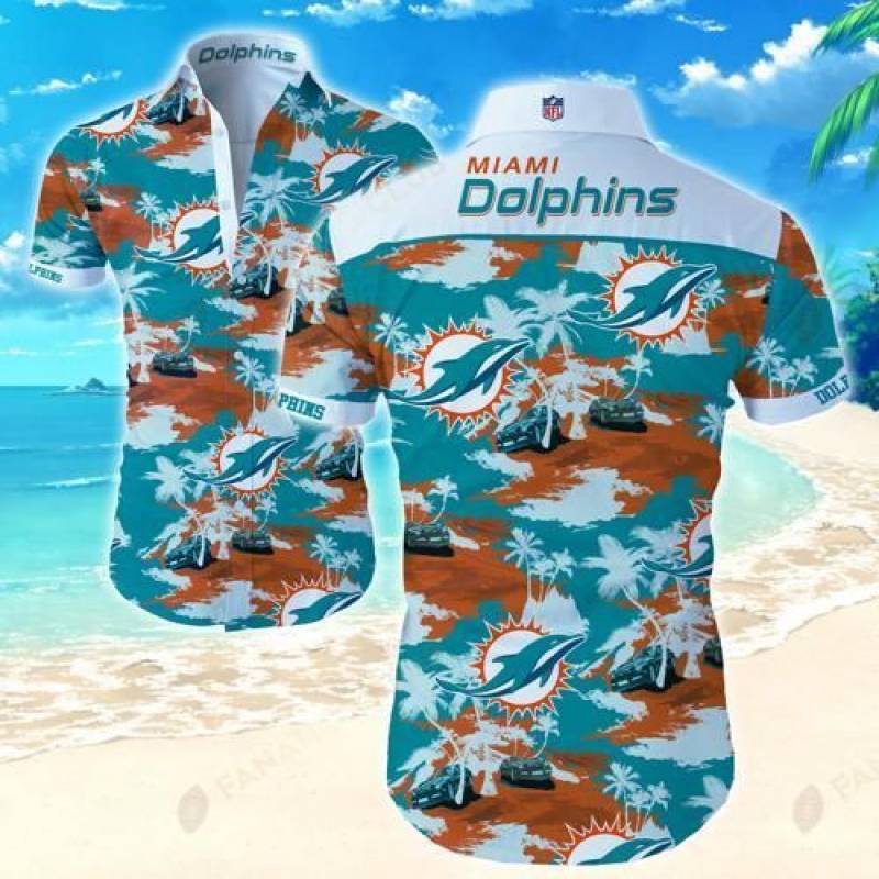 Miami Dolphins Coconut Tree Hawaii Fit Body Shirt