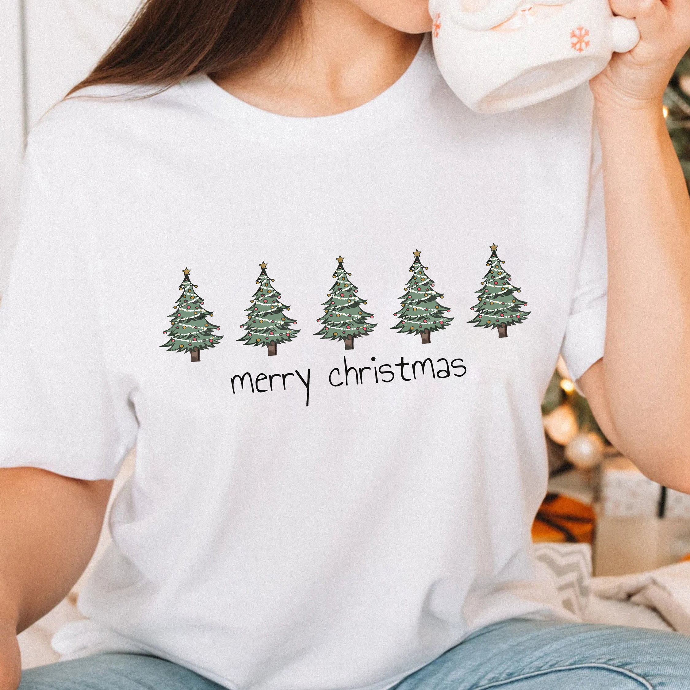 Merry Christmas Sweatshirt, Christmas Trees Shirt, Women's Christmas Tee, Christmas Holiday Sweater, Cute Christmas Shirt, Christmas Gift Christmas x Teeshop24h Fashion