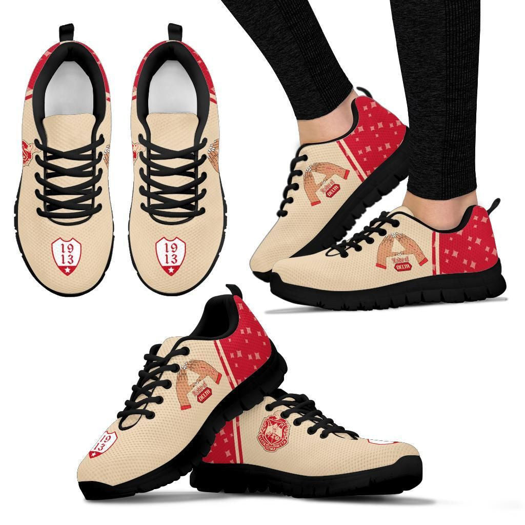 Delta Sigma Theta Hand Sign Sneakers - Black Queen