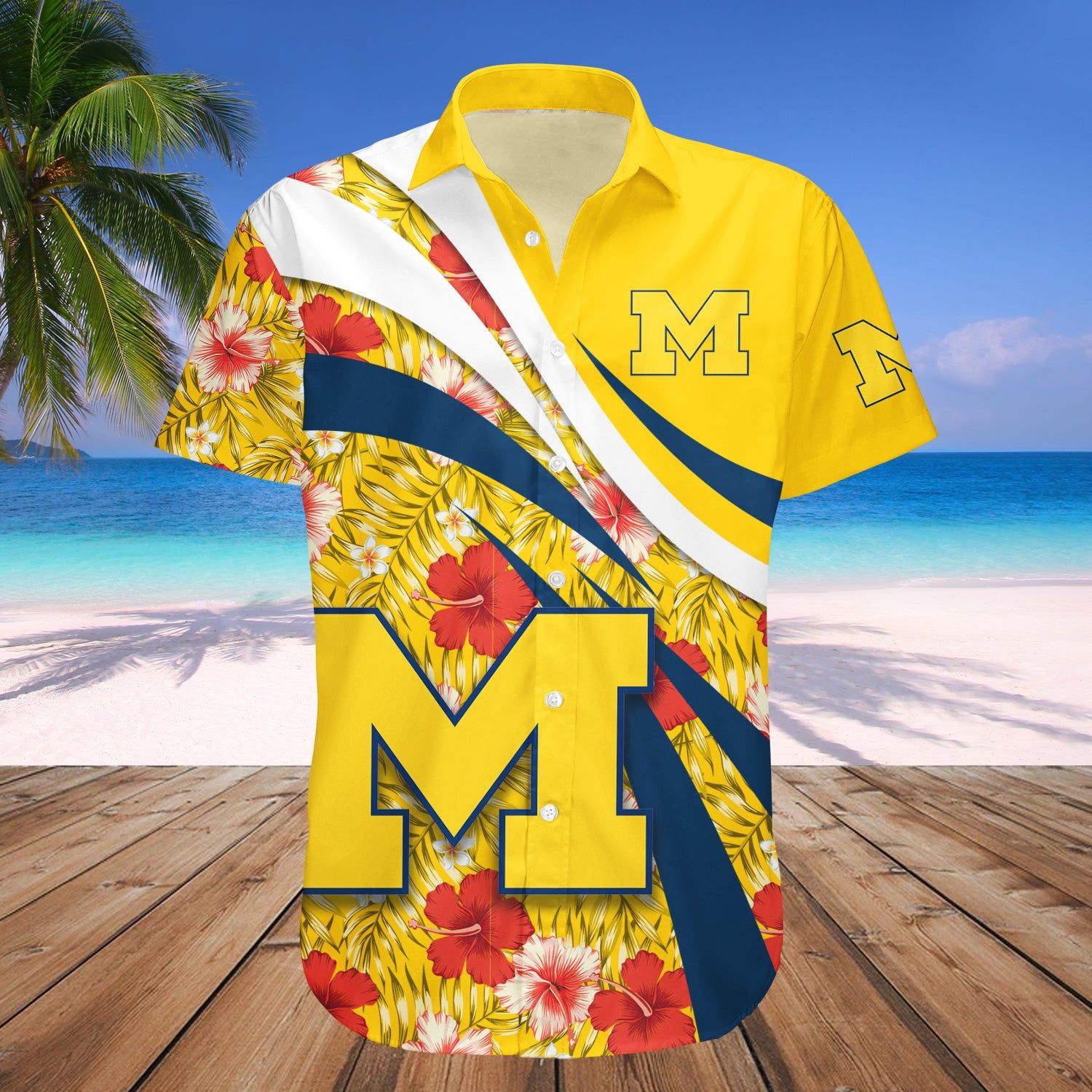 Michigan Wolverines Hawaii Shirt Hibiscus Sport Style – NCCA