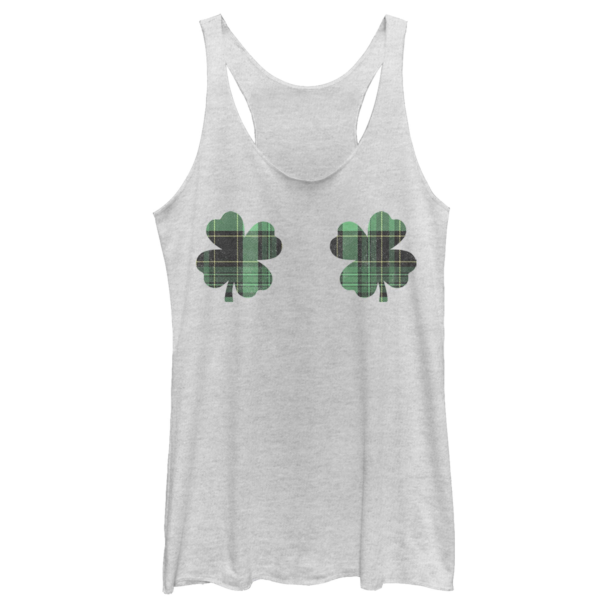 Women’S Lost Gods Plaid Shamrocks Chest Racerback Tank Top