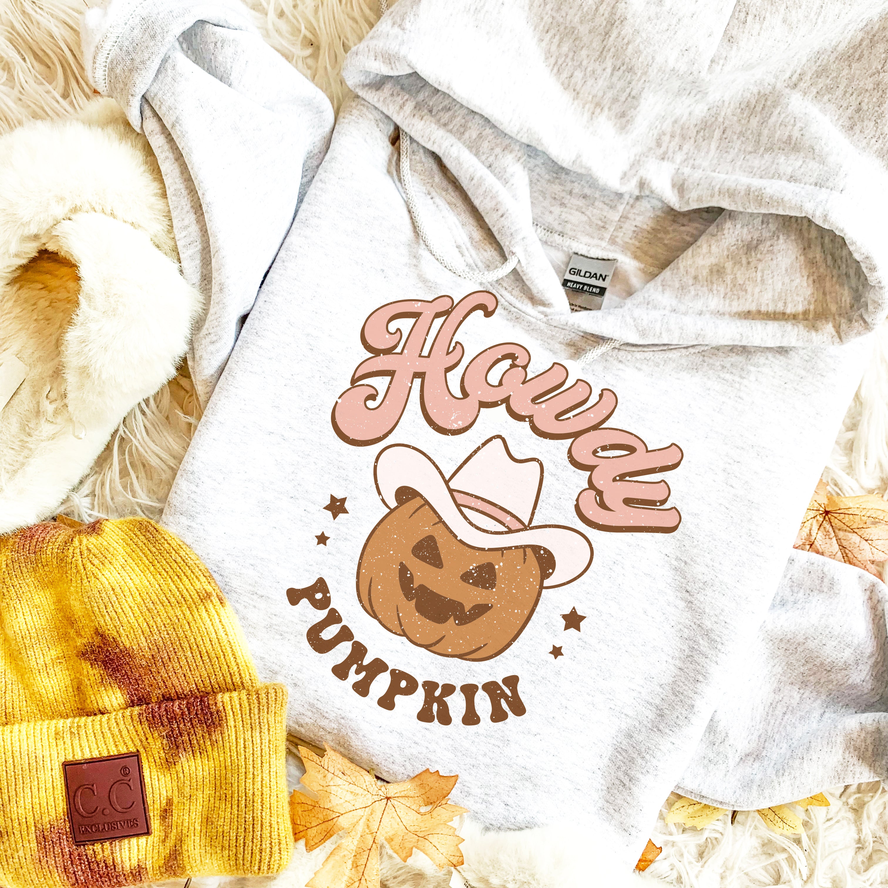 Western Cowgirl Pink Howdy Pumpkin Fall Halloween Sweatshirt