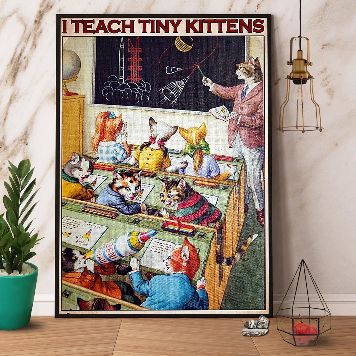 Cat Teacher I Teach Tiny Kittens I’M Kind Of A Big Deal Cat Class Cat Lover  Poster No Frame Matte Canvas