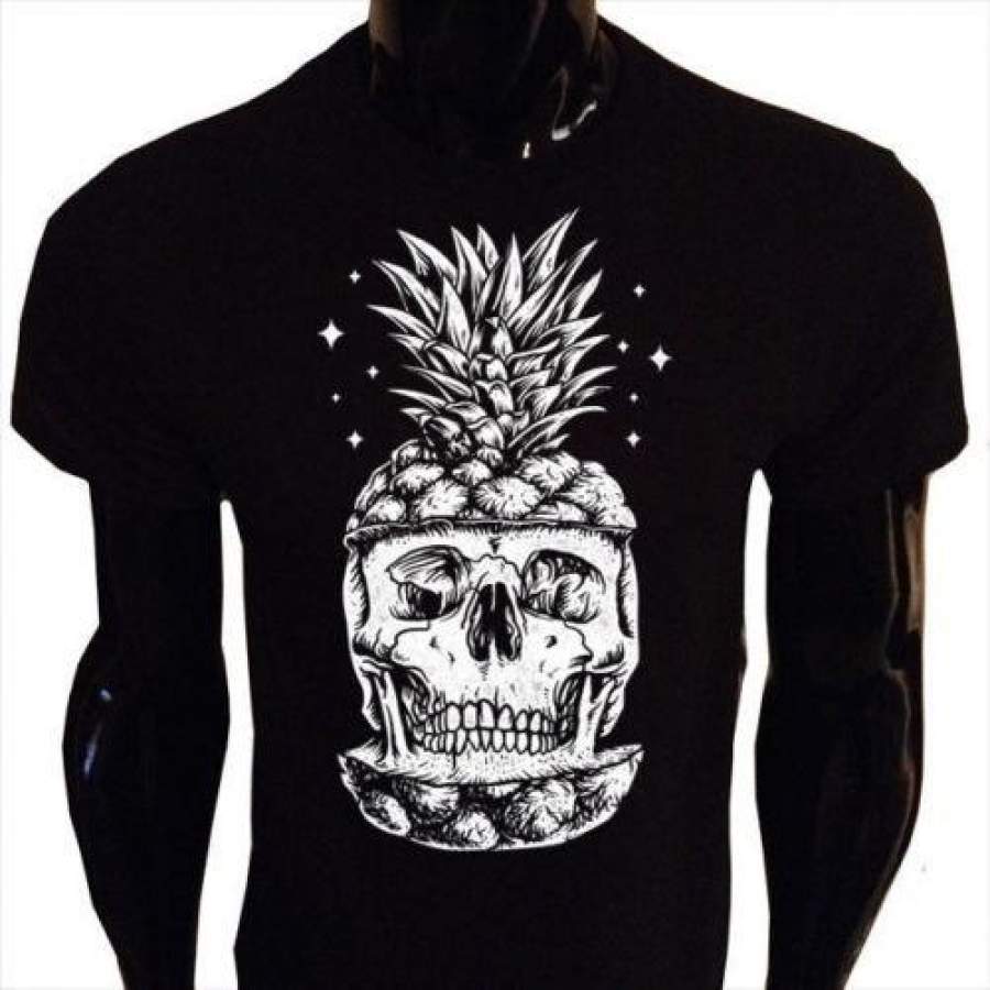 Skull Ananas Printed T Shirts