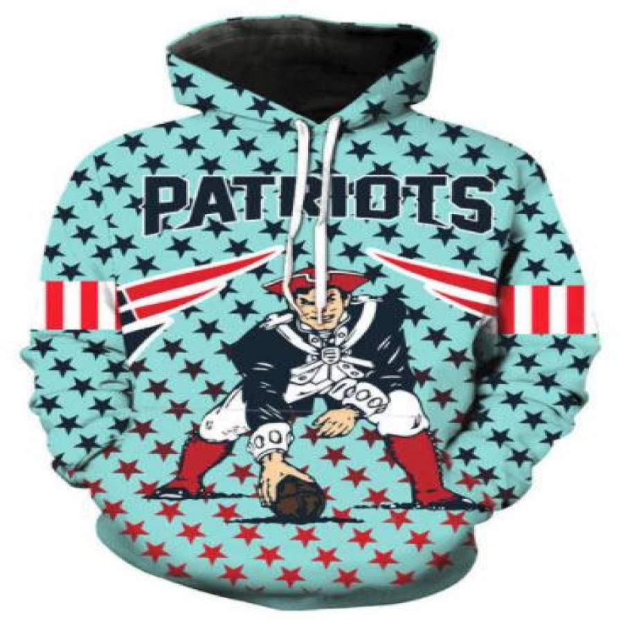 New England Patriots Allover 3D Print Hoodie