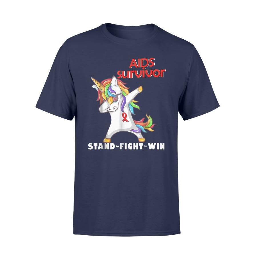 Aids Unicorn Survivor Stand Fight Win For Women Men T Shirt