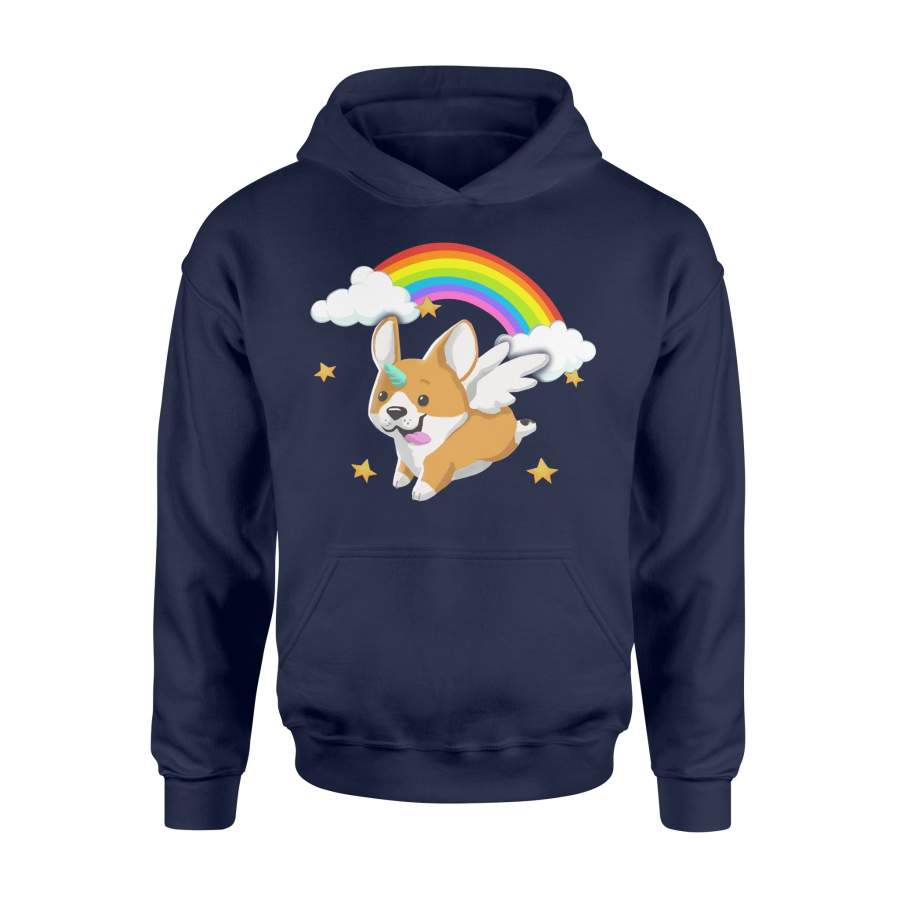 Corgi Unicorn Cute Puppy Dog Rainbow Sparkling Hoodie