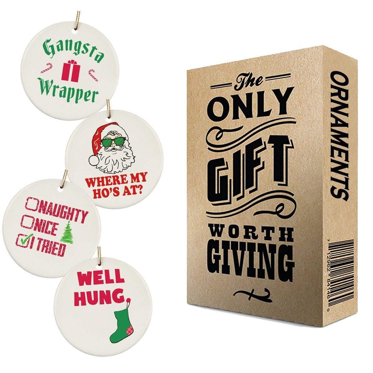 World’S Funniest Christmas Ornaments 4 Pack