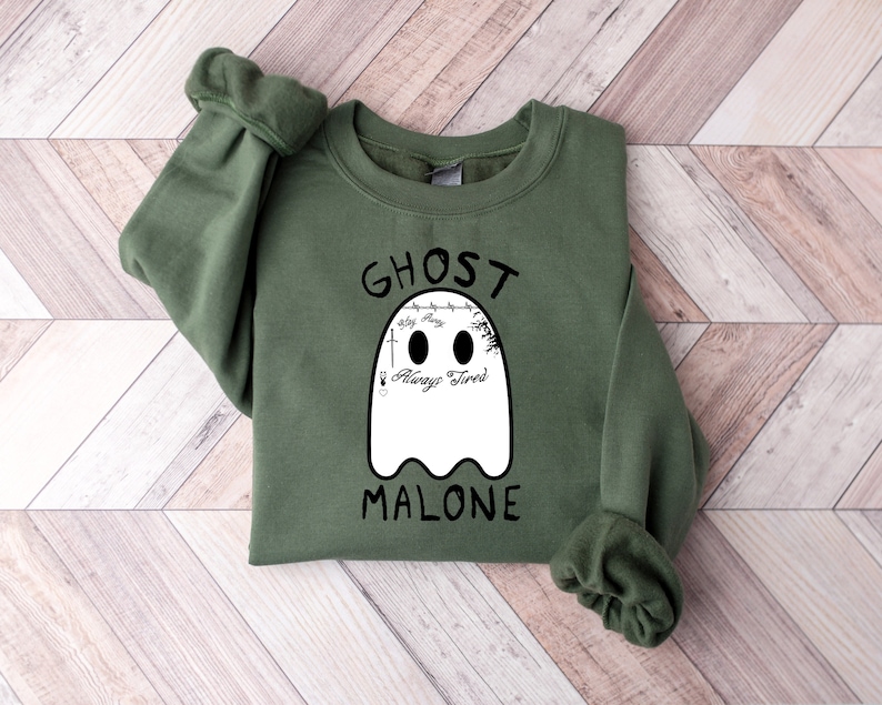 Ghost Malone Sweatshirt, Halloween Sweatshirt, Cute Ghost Sweat, Funny Halloween Crewneck, Stay Spooky, Spooky Sweatshirt, Halloween 2023,