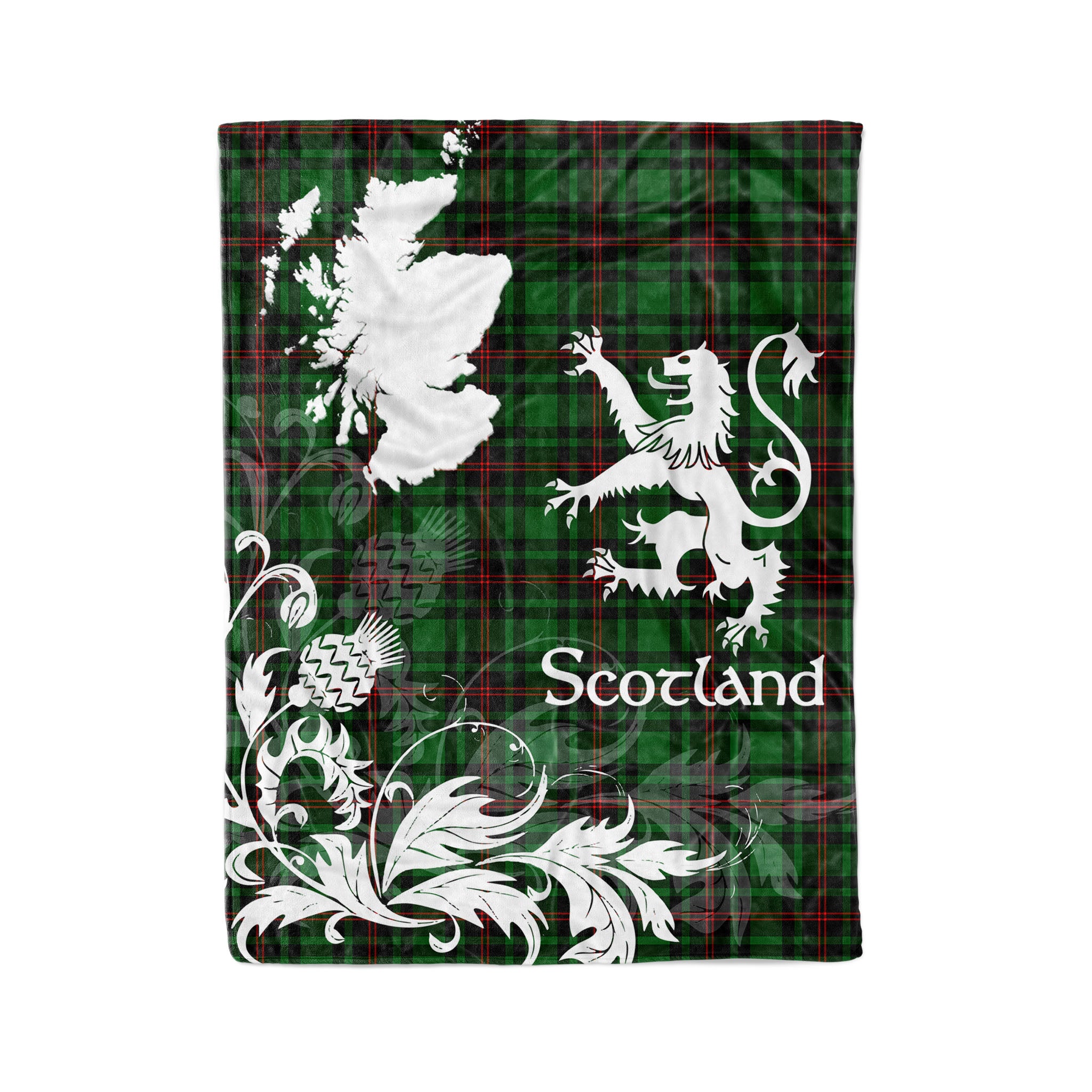 Tartan Plaid Fleece Blanket Tartan Blanket Thistle And Lion Scottish Clan Beveridge Plaid Blanket