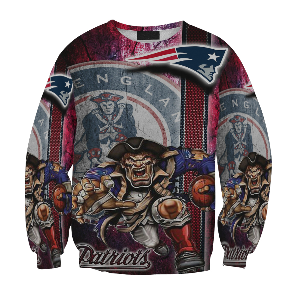 New England Patriots Mascot Runing Gift For Fan 3D Full Printing Sweatshirt