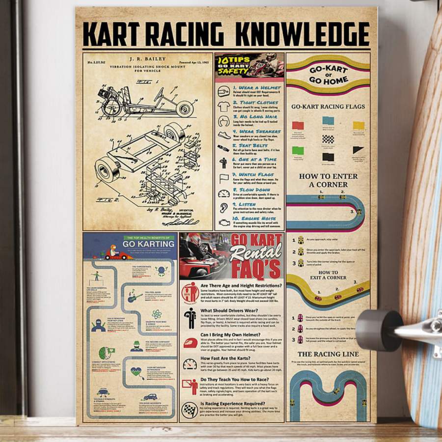 Kart Racing Knowledge  Unique Custom Design  Poster  Meaningful Gift
