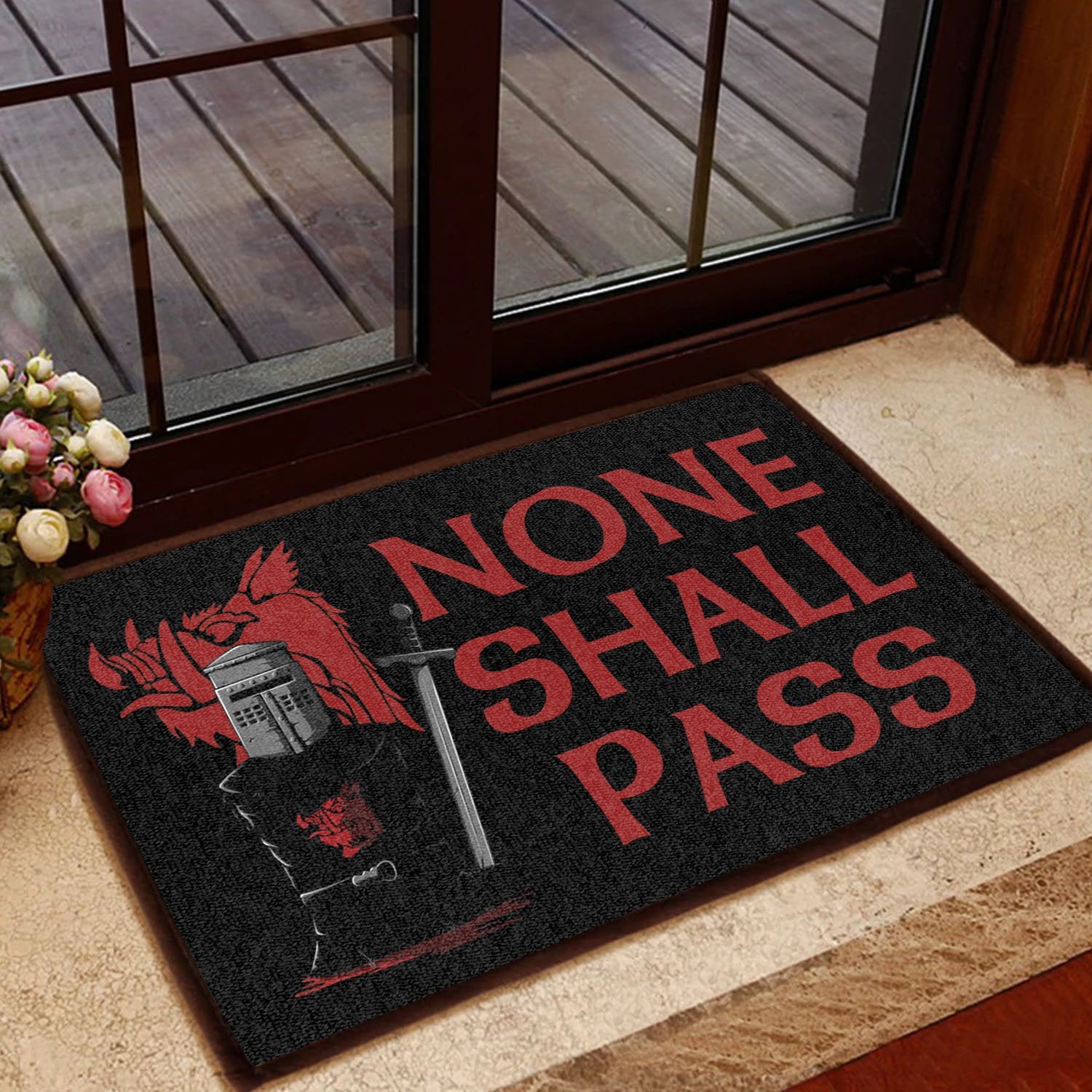 None Shall Pass All Over Printing Doormat Pre1899