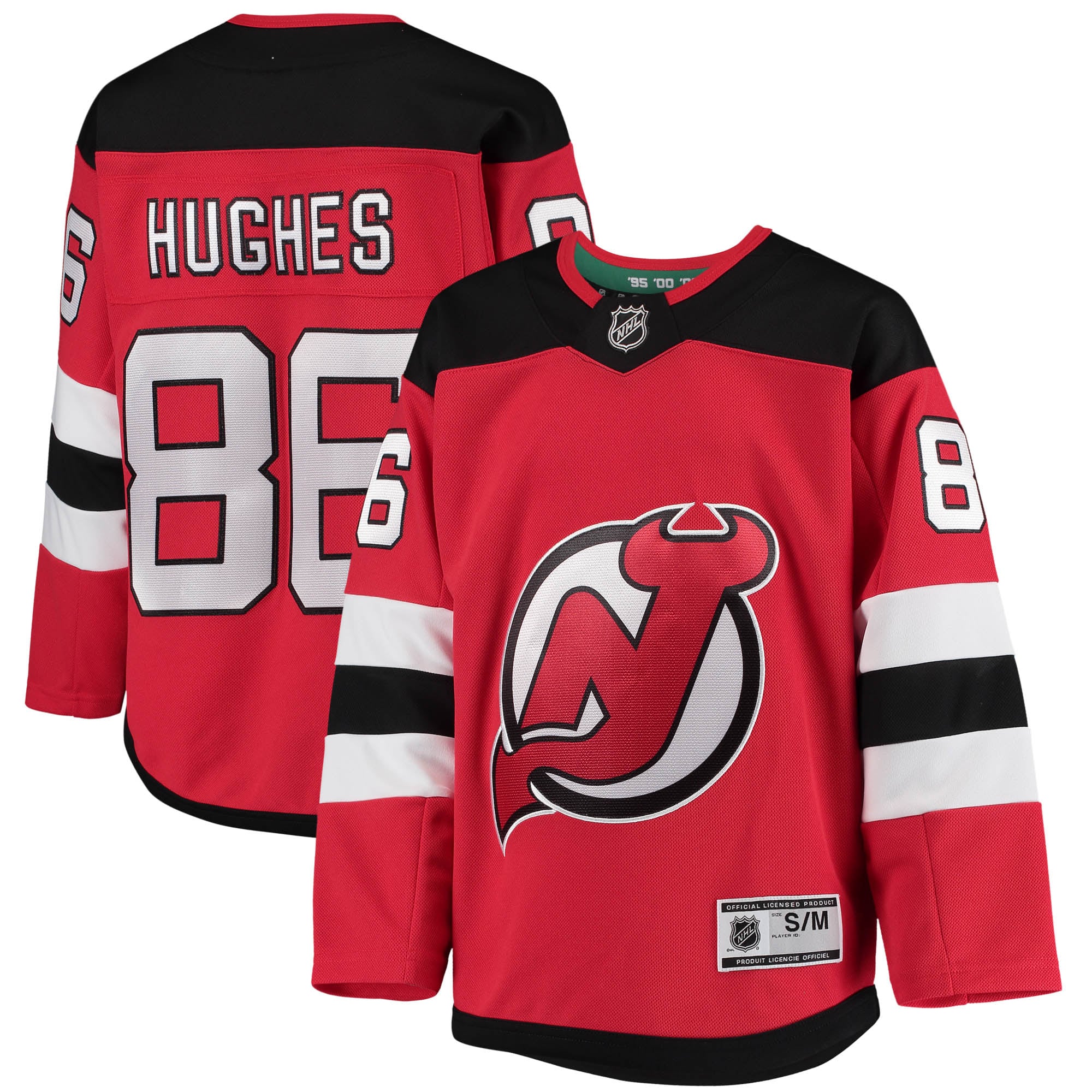 Jack Hughes New Jersey Devils Youth Home Premier Player Jersey – Red