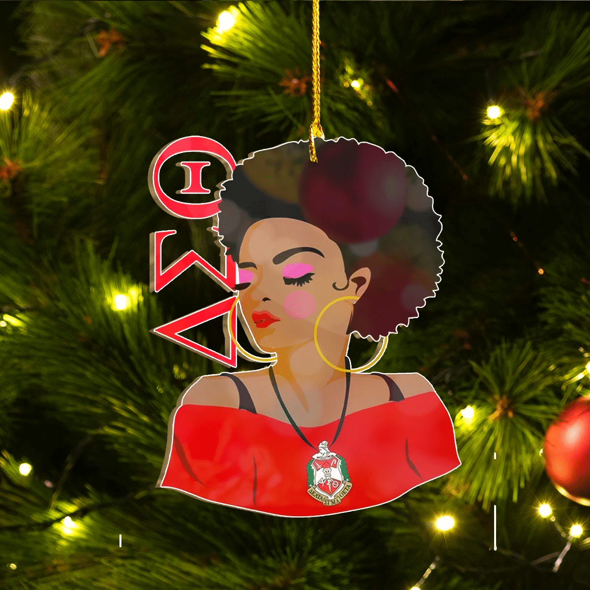 Getteestore Ornament – Delta Sigma Theta Girl 1 Custom Shape Ornament A31