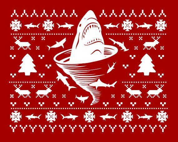 Shark Tornado Inspired Ugly Christmas Shirt