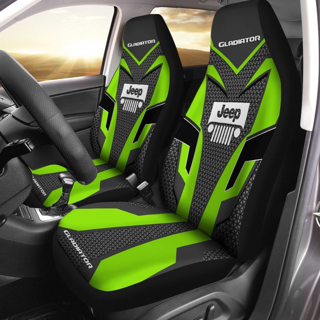 Jeep Gladiator LphHt Car Seat Cover (Set Of 2) Ver2 (Vivid Green