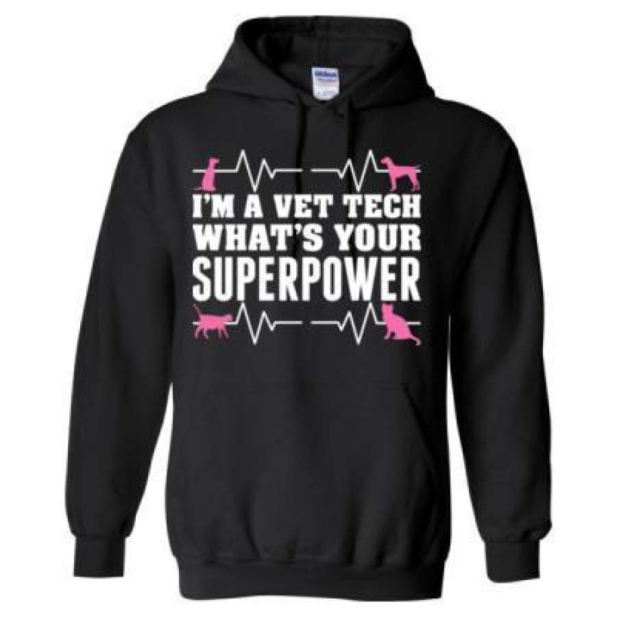 AGR I Am Vet Tech Whats Your Superpower – Heavy Blend™ Hooded Sweatshirt