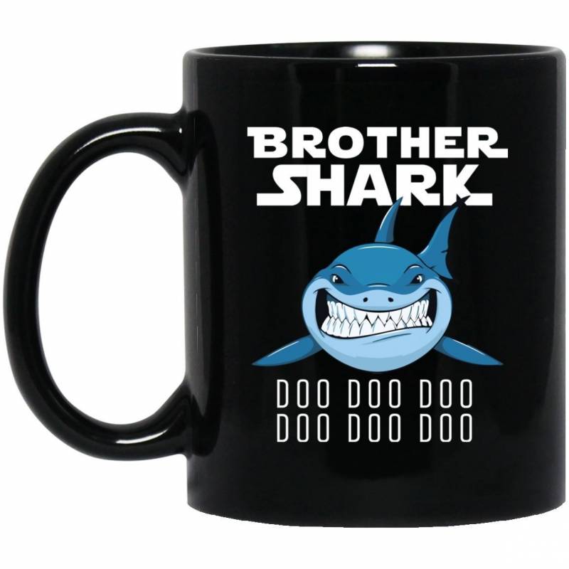 Brother Shark Doo Doo Doo Coffee Mug – Blue Shark Coffee Mug – 11oz Mug