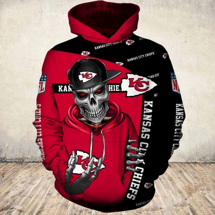 Kansas City Chiefs New Skull  S1531 30 Unisex 3D Hoodie Gift For Fans