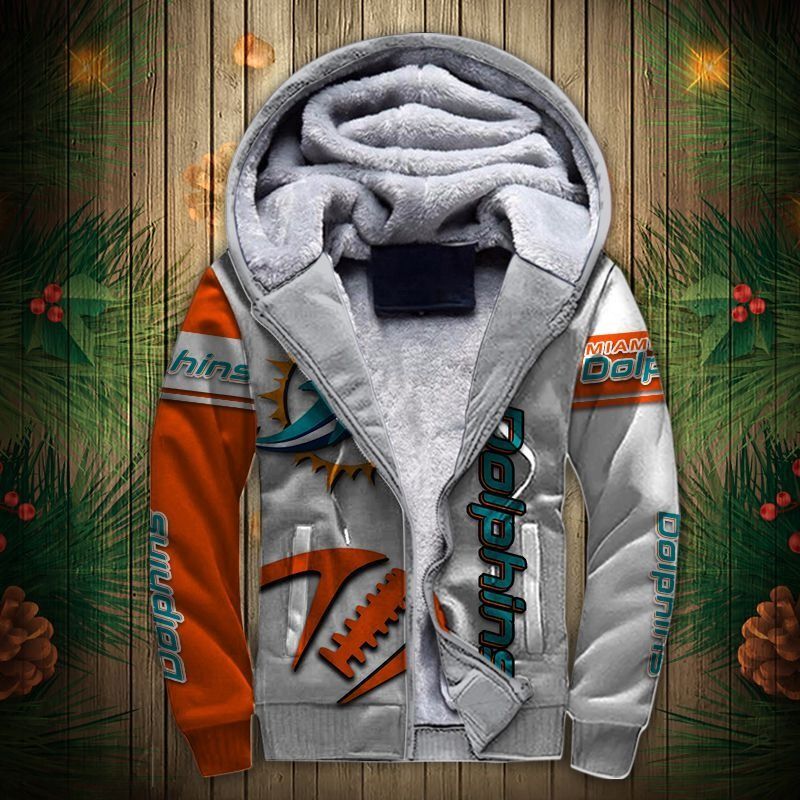 Miami Dolphins Fleece Jacket 3D Graphic Balls