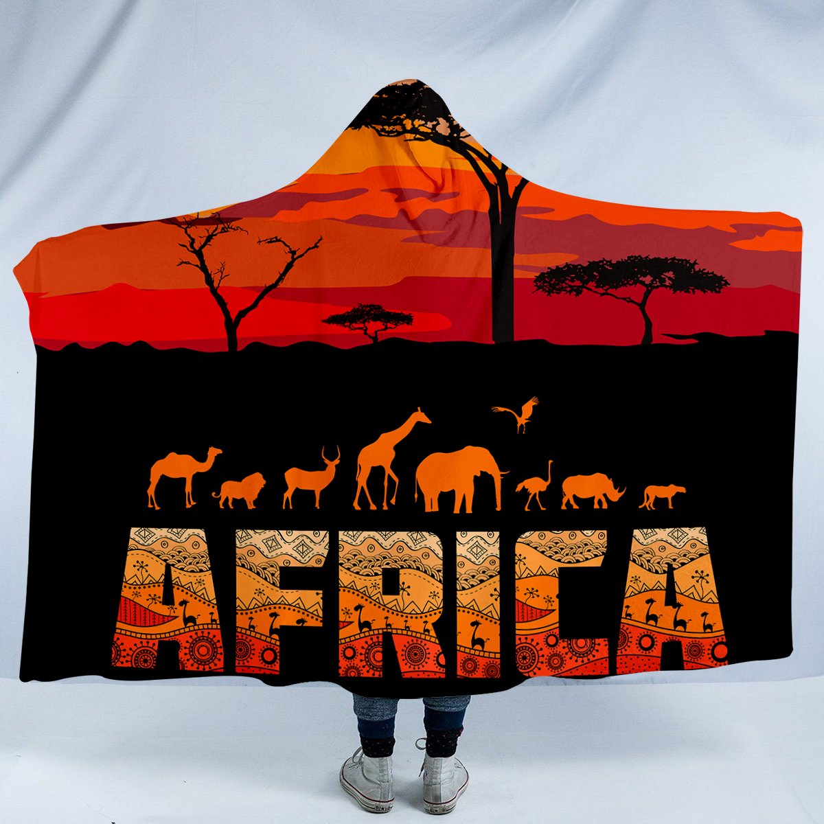 African Animal SW0852 Hooded Blanket