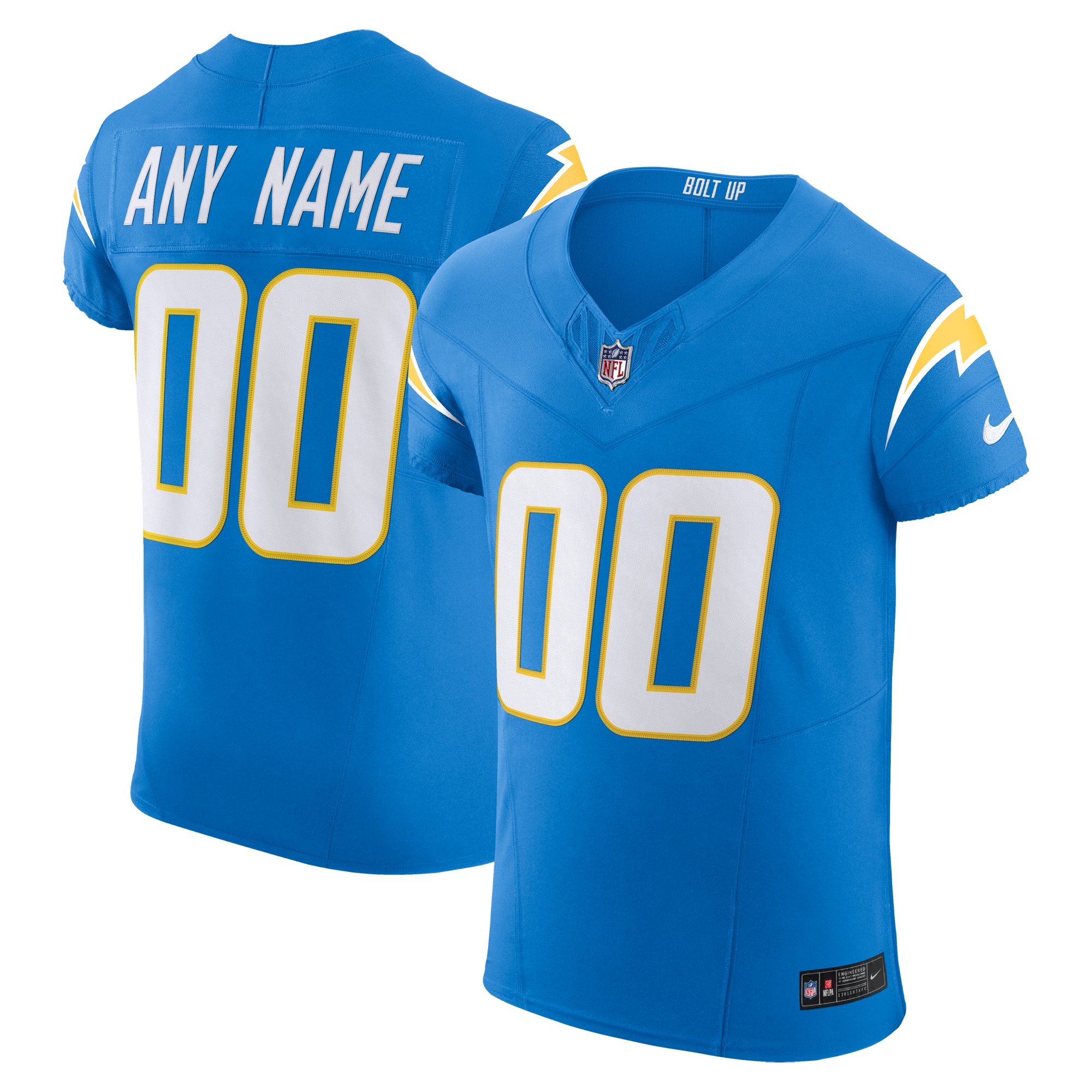 Los Angeles Chargers Vapor F.U.S.E. Elite Custom Jersey – Powder Blue