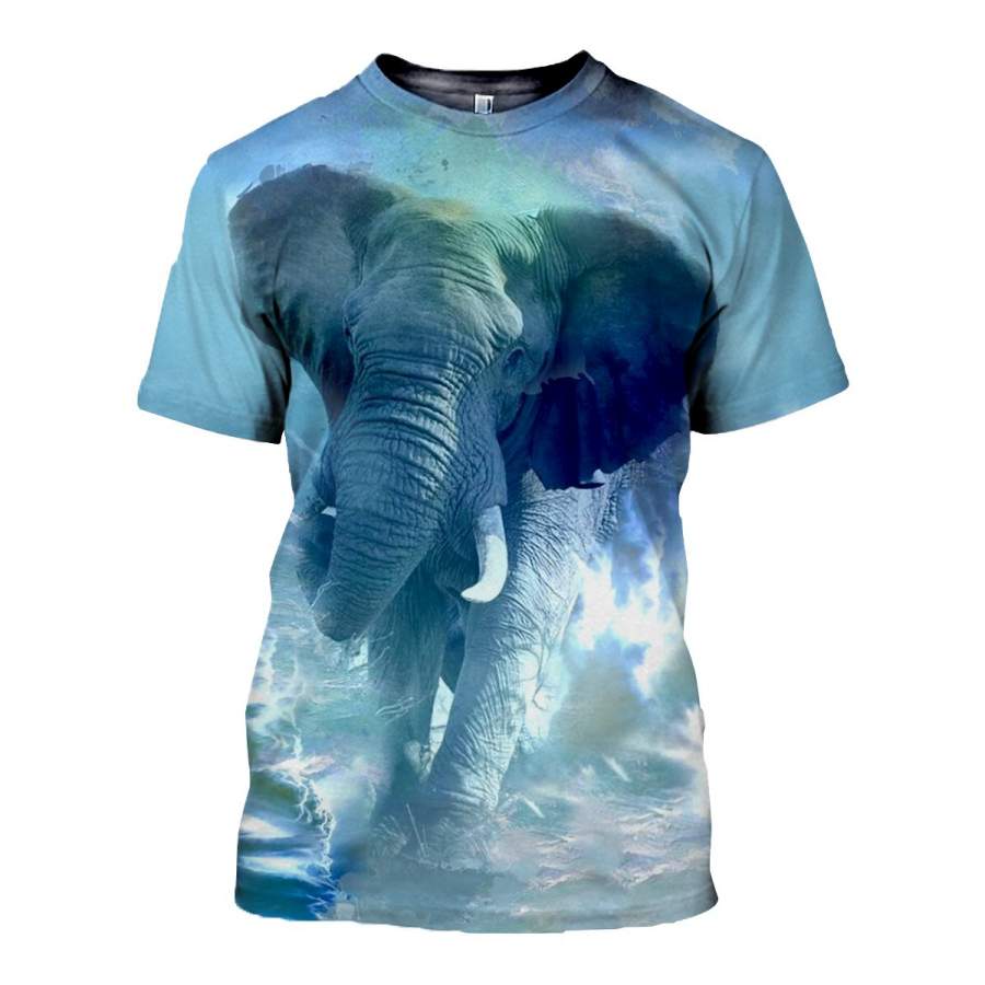 3D All Over Printed elephant T Shirt Hoodie 15124