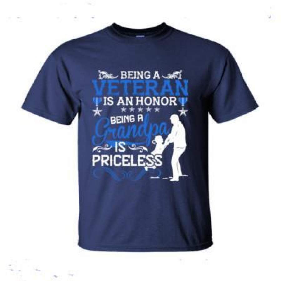 AGR Being A Veteran Is An Honor Being A Grandpa Is Priceless – Ultra-Cotton T-Shirt