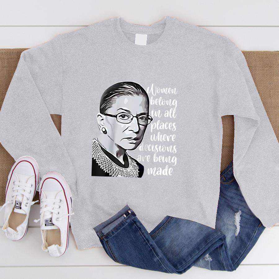 Vintage Ruth Bader Ginsburg RBG gift for women or youth Raglan Baseball Tee  Sweatshirt