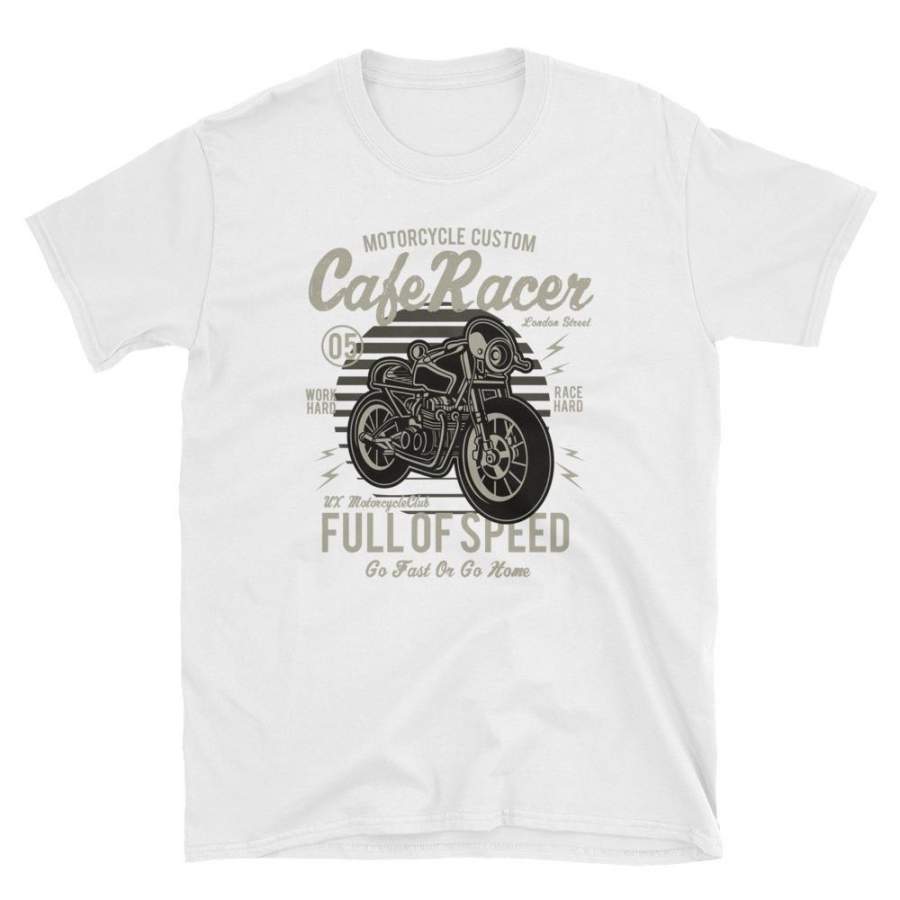 Cafe Racer Full Of Speed Vintage Biker Poster T-Shirt