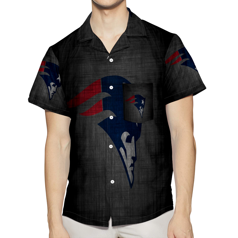 New England Patriots Gray 3D All Over Print Summer Beach Hawaiian Shirt With Pocket