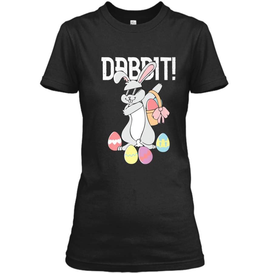 Dabbit T-Shirt Funny Dabbing Hip Hop Easter Bunny Shirt Ladies Custom