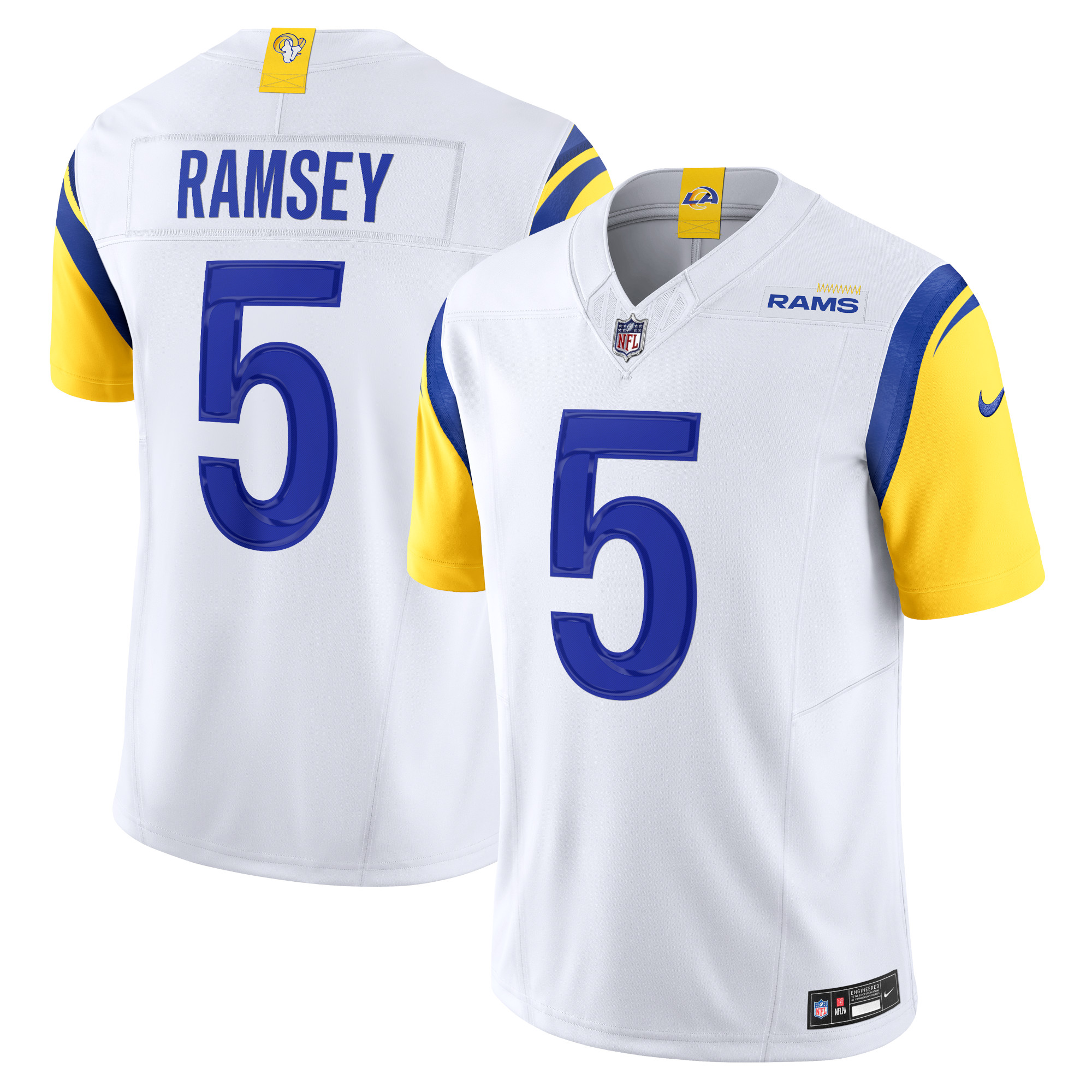 Men’s Los Angeles Rams Jalen Ramsey White Vapor F.U.S.E. Limited Jersey