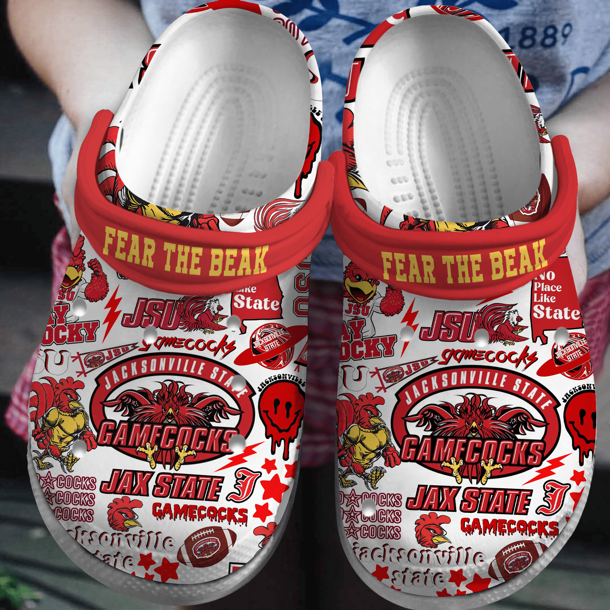 Jacksonville State Gamecocks NCAA Sport Crocss Crocband Clogs Shoes Comfortable For Men Women and Kids